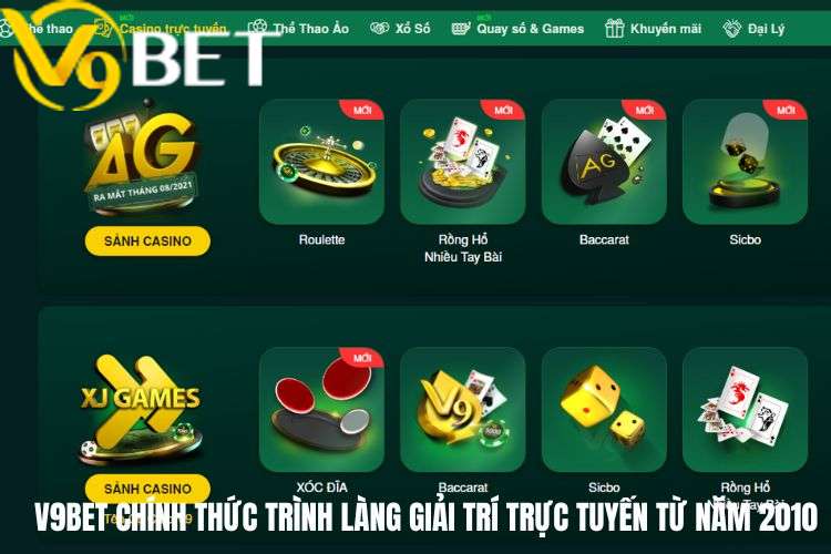V9bet chính thức trình làng giải trí trực tuyến từ năm 2010